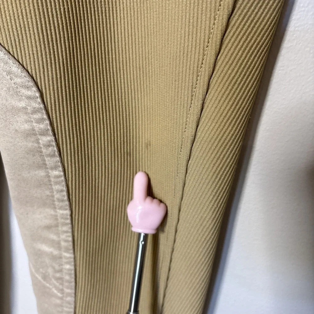 TUFF RIDER Tan Equestrian Riding Faux Suede Ribbed Breeches Pants‎ Girls 16